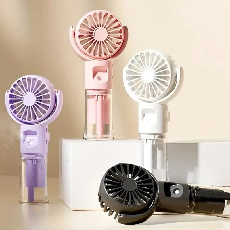 Portable Water Mist Fan: Mini Rechargeable 4-Speed Cool Spray